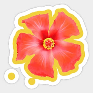 Tropical Hibiscus Flower Vector Head On Cut Out Sticker